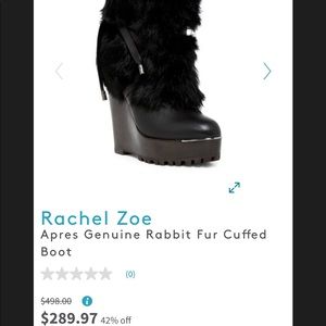 Rachel Zoe aprise cuffed genuine rabbit boots